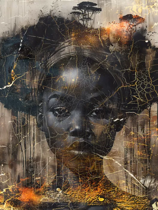 Kulik, Rafal: Afrikanische Kunst Illustration Wandkunst 084