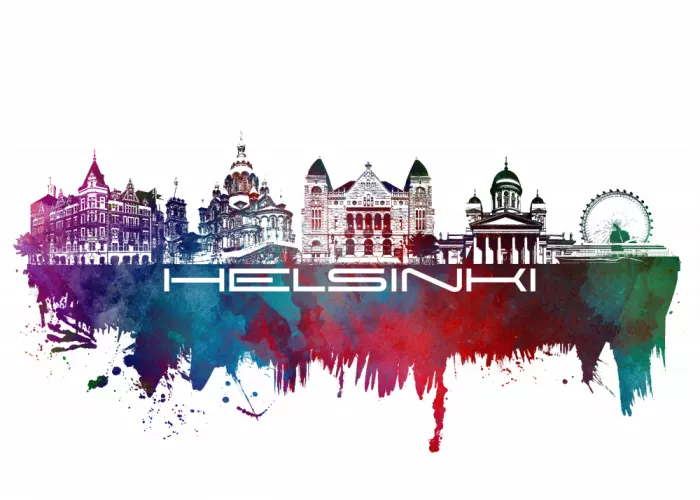 Jaszke, Justyna: Helsinki Finnland Skyline City Art (1)