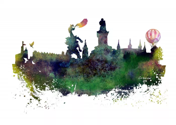 Jaszke, Justyna: Cracow Poland Skyline City Art (1)