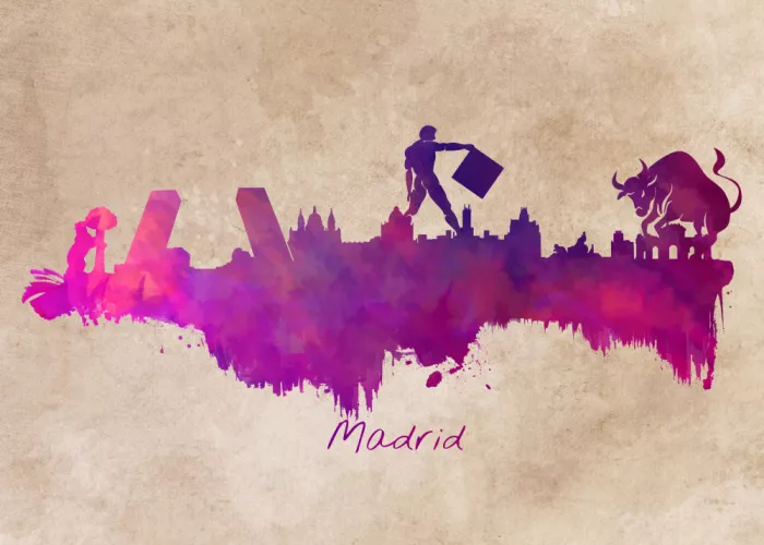Jaszke, Justyna: Madrid España Skyline City Art (1)