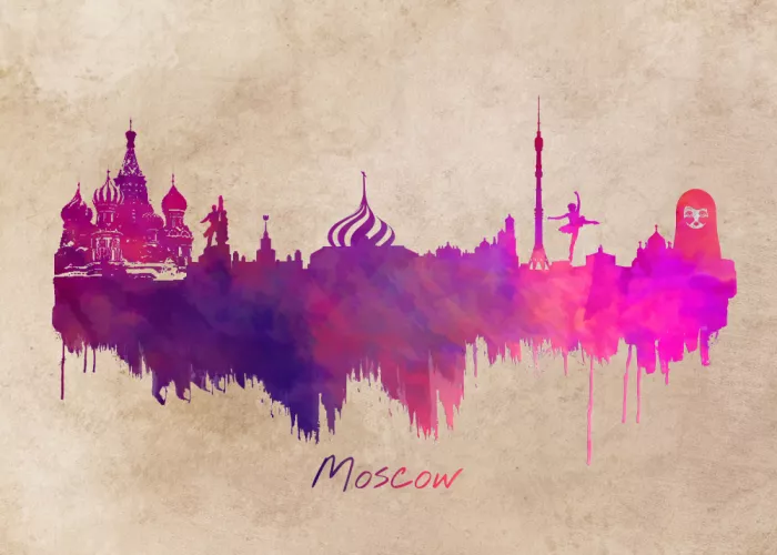 Jaszke, Justyna: Skyline de Moscú Rusia Arte Urbano (2)