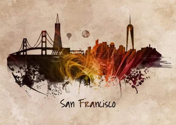 Jaszke, Justyna: San Francisco USA Skyline City Art (1)