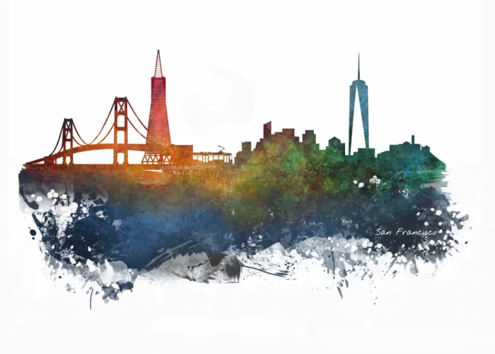 Jaszke, Justyna: San Francisco USA Skyline City Art (2)