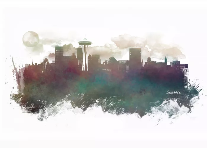 Jaszke, Justyna: Seattle USA Skyline Arte urbano (2)