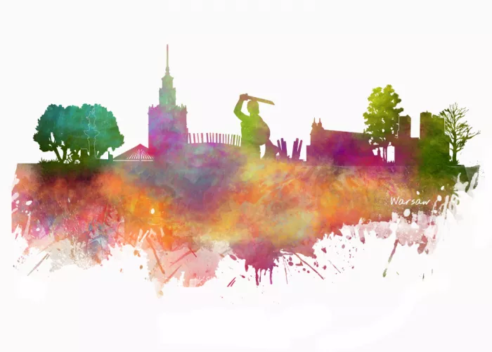 Jaszke, Justyna: Skyline de Varsovia Polonia - City Art (2)