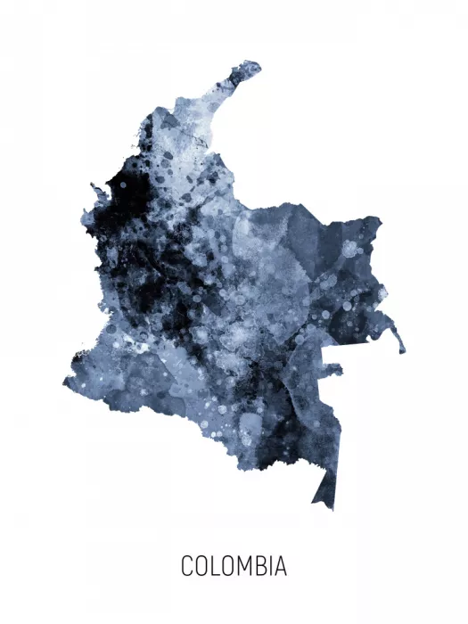 Tompsett, Michael: Colombia Mappa Acquerello