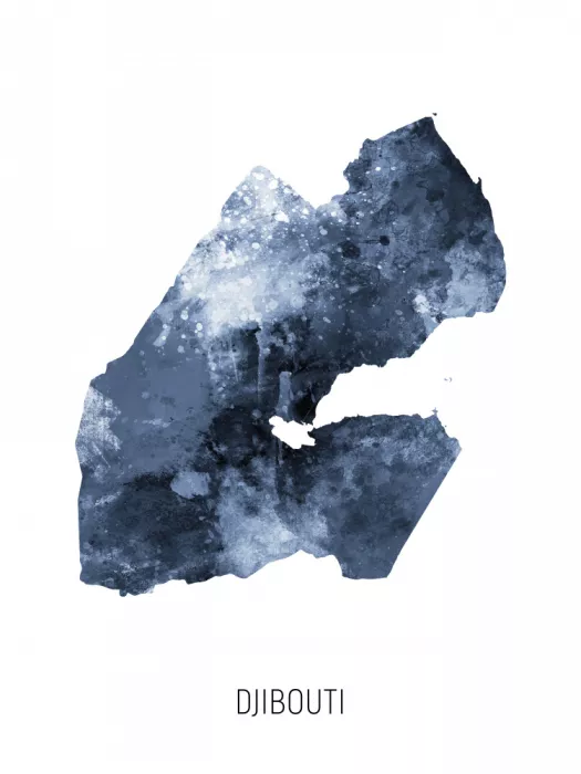Tompsett, Michael: Mappa di Gibuti in acquerello