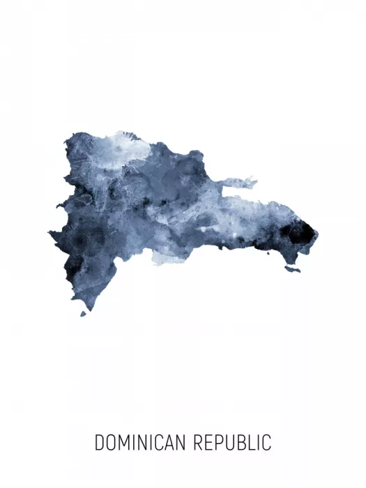 Tompsett, Michael: Akvarelová mapa Dominikánské republiky