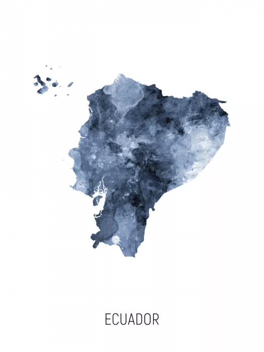 Tompsett, Michael: Ekvádor Akvarelová Mapa
