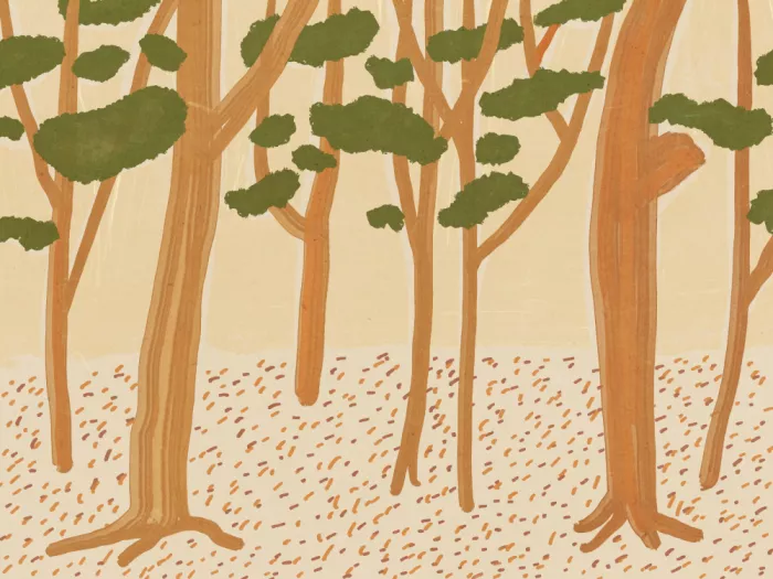 Dean, Little: Brown forest a landscape painting
