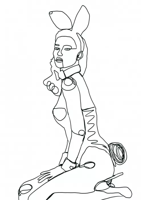 Bursic, Sharyn: Linienzeichnung der Bunny Lady
