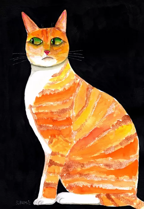 Bursic, Sharyn: Gato naranja mirando de soslayo