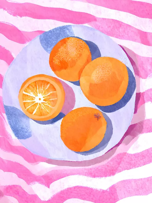 Ohkimiko: Orangen auf Teller