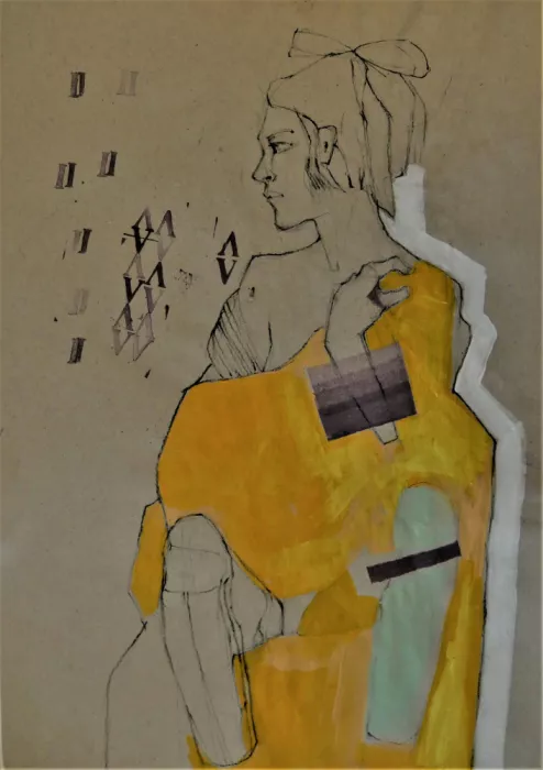Schmitz, Doris: Woman with Yellow blanket
