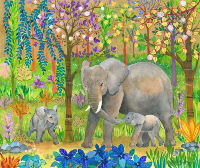 Brent, Isabelle: Elefantenmutter mit ihrem Kalb