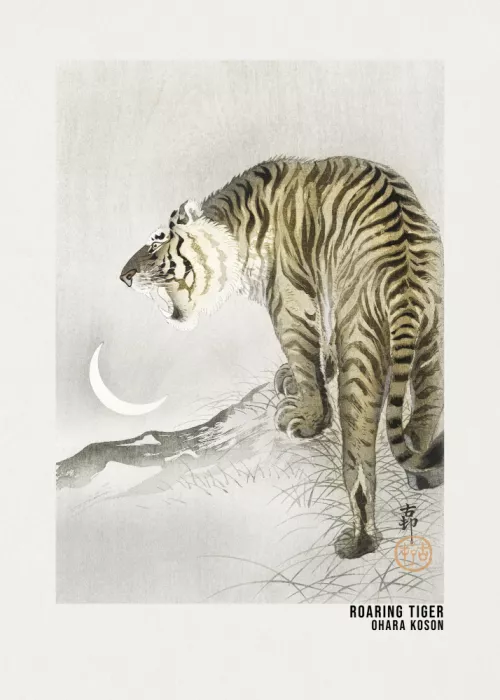 Koson, Ohara: Plakát s řvoucím tygrem