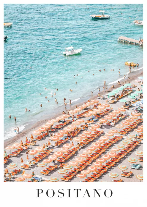 McQueen, Talitha: Ombrelloni sulla spiaggia di Positano