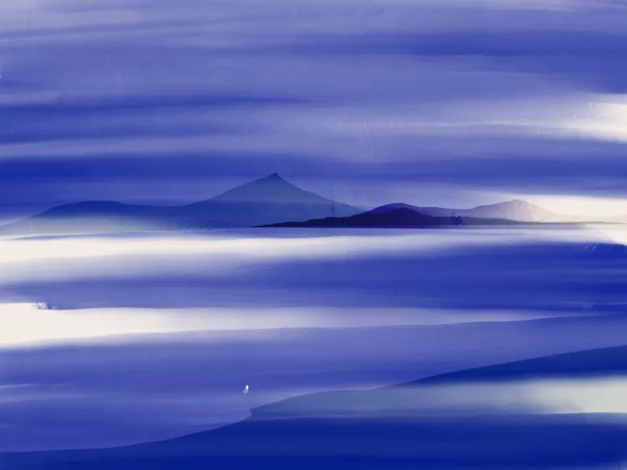 Dean, Little: Lone seagull in Pure Blue nature