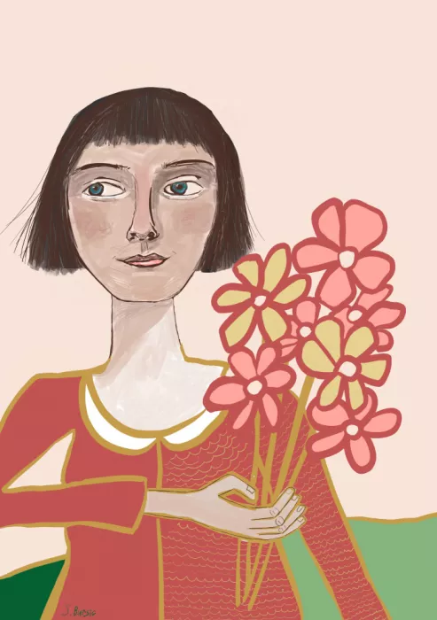 Bursic, Sharyn: Donna con fiori