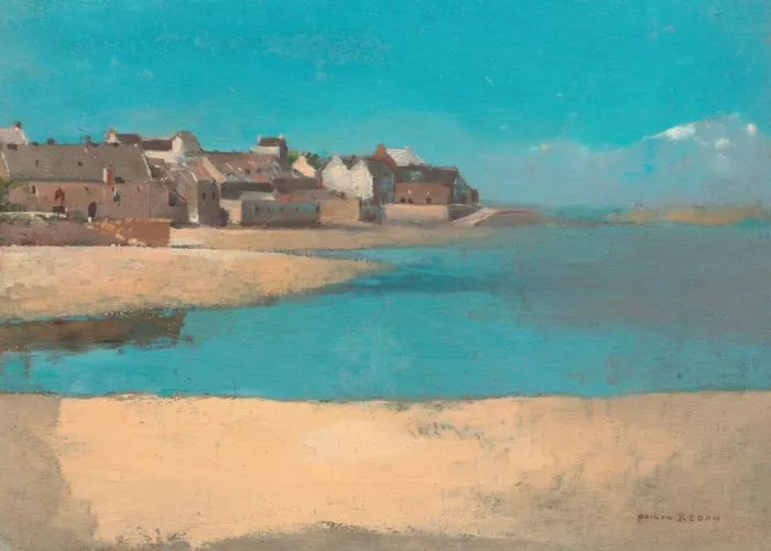 Redon, Odilon: Village By the Sea In Brittany