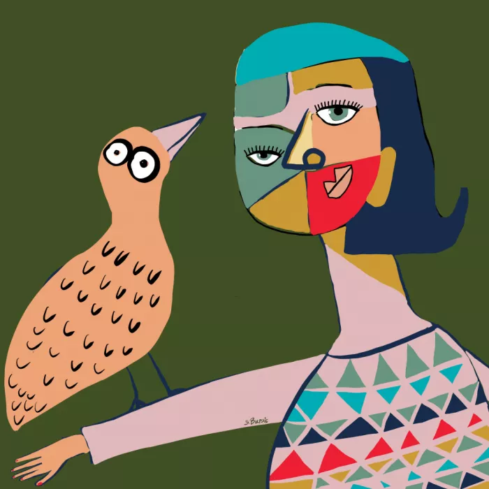 Bursic, Sharyn: Lady with bird