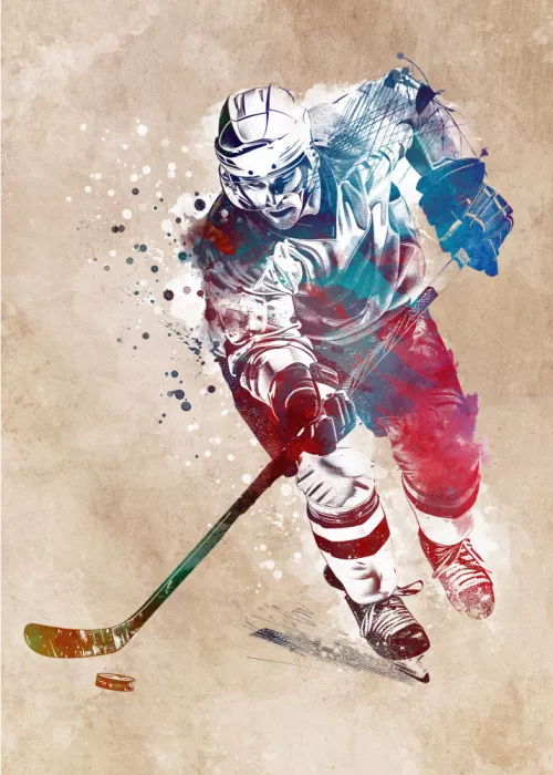Jaszke, Justyna: Hockey player sport art