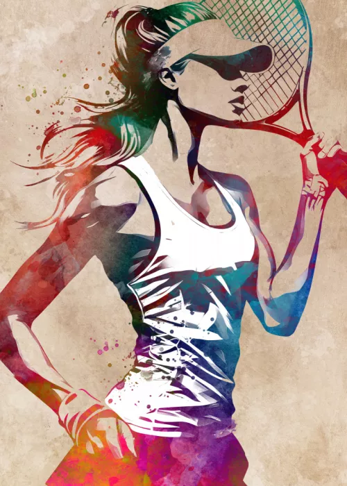 Jaszke, Justyna: Tennis player sport art