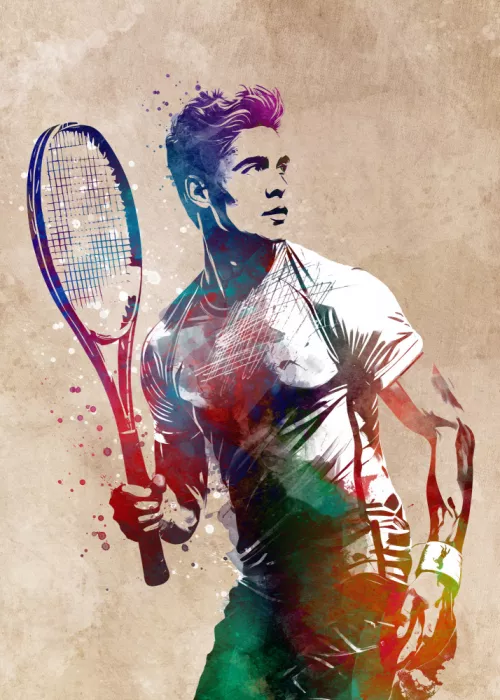 Jaszke, Justyna: Tennis player sport art