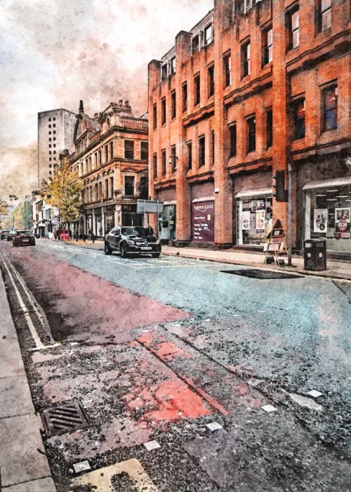 Jaszke, Justyna: Manchester City England  Watercolor Art  (21)