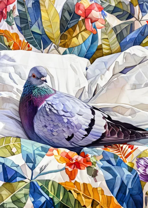 Jaszke, Justyna: Animal Watercolor Art Bird Dove Pigeon 1