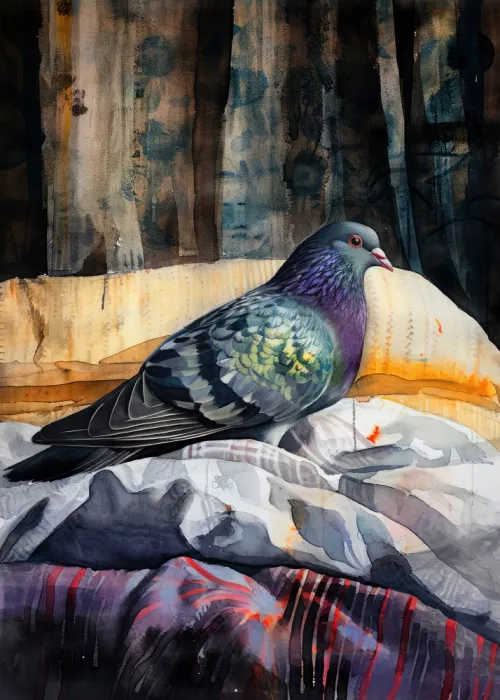 Jaszke, Justyna: Arte Acuarela Animal Pájaro Paloma Palomita 3