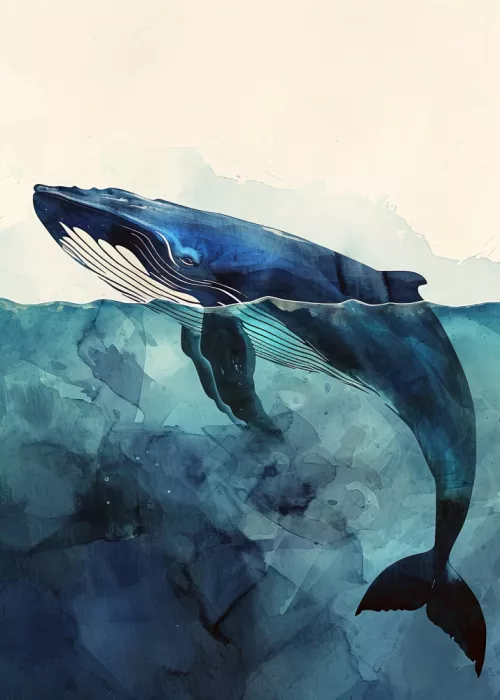 Jaszke, Justyna: Animal Watercolor Art Sea Life Whale