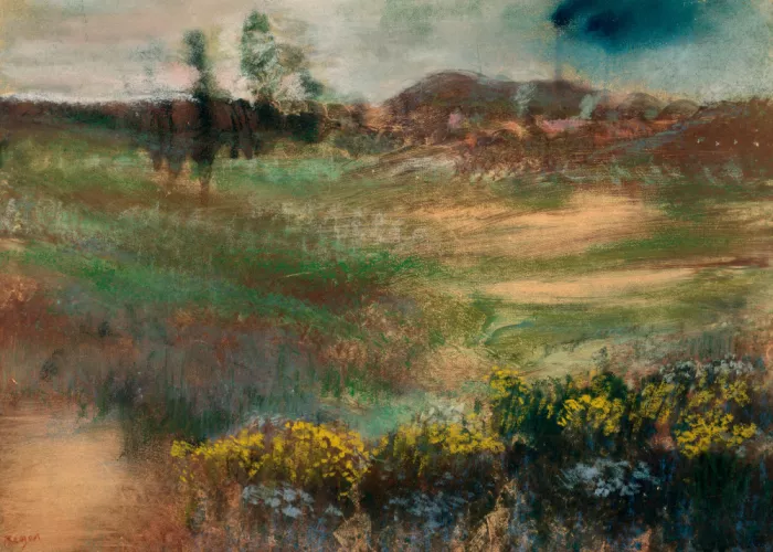 Degas, Edgar: Paisaje con chimeneas industriales