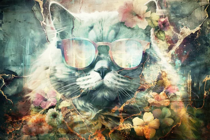 Kulik, Rafal: Katze Tier Vintage Art Illustration Wandkunst 11