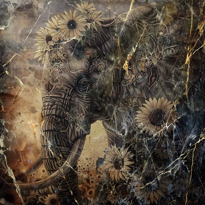 Kulik, Rafal: Elefante Animale Illustrazione Vintage Art Wallart 04