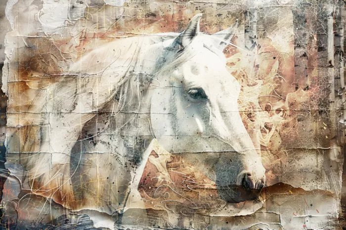 Kulik, Rafal: Pferd Tier Vintage Art Illustration Wandkunst 06