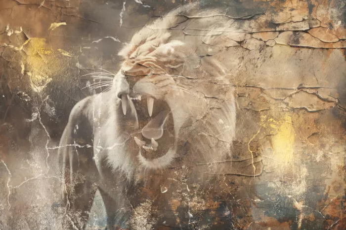 Kulik, Rafal: Leone Animale Illustrazione Art Vintage Parete 10