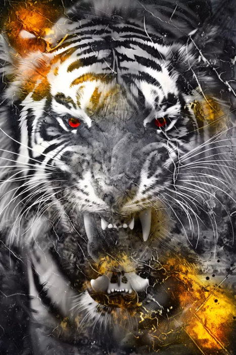 Kulik, Rafal: Tigre Animale Illustrazione Arte Vintage Opera Murale 07