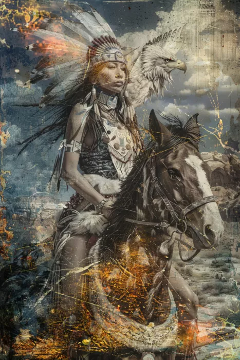 Kulik, Rafal: Indianische amerikanische Kunstillustration Wandmalerei 007