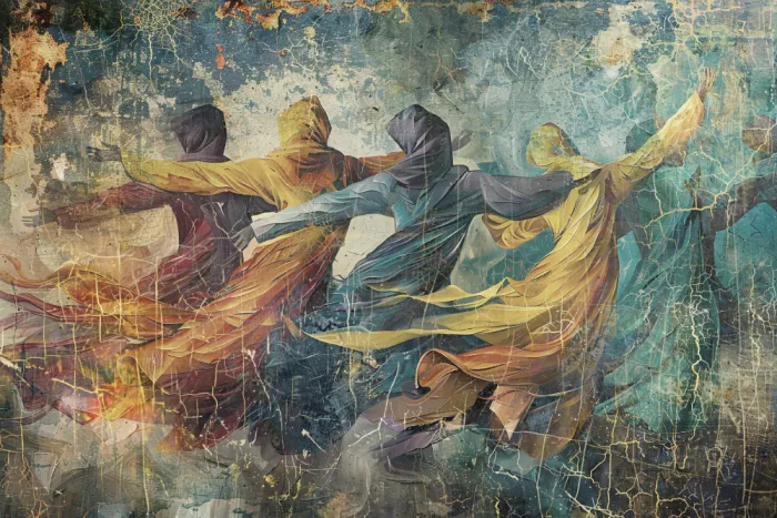Kulik, Rafal: Ritratto di donna arte astratta illustrazione murale 13