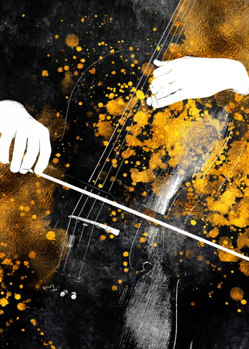 Jaszke, Justyna: Arte musical negro y oro - Contrabajista 2