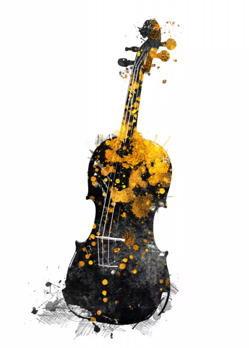 Jaszke, Justyna: Black and Gold Music Art Double Bass2