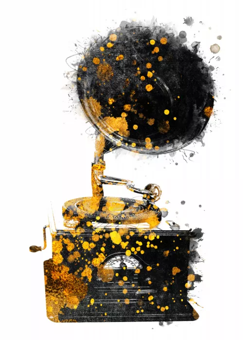 Jaszke, Justyna: Black and Gold Music Art Gramophone
