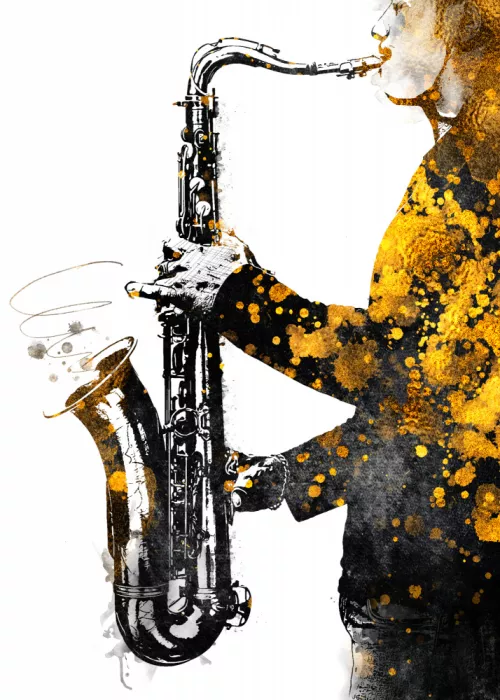 Jaszke, Justyna: Black and Gold Music Art Saxophone2