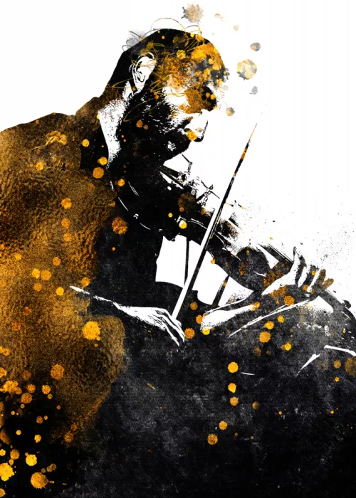 Jaszke, Justyna: Black and Gold Music Art Violin2
