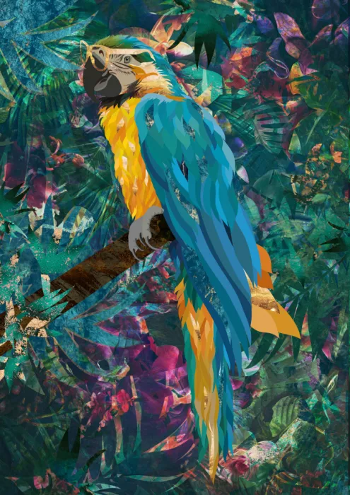 Manovski, Sarah: Tropical Floral Jungle - Macaw