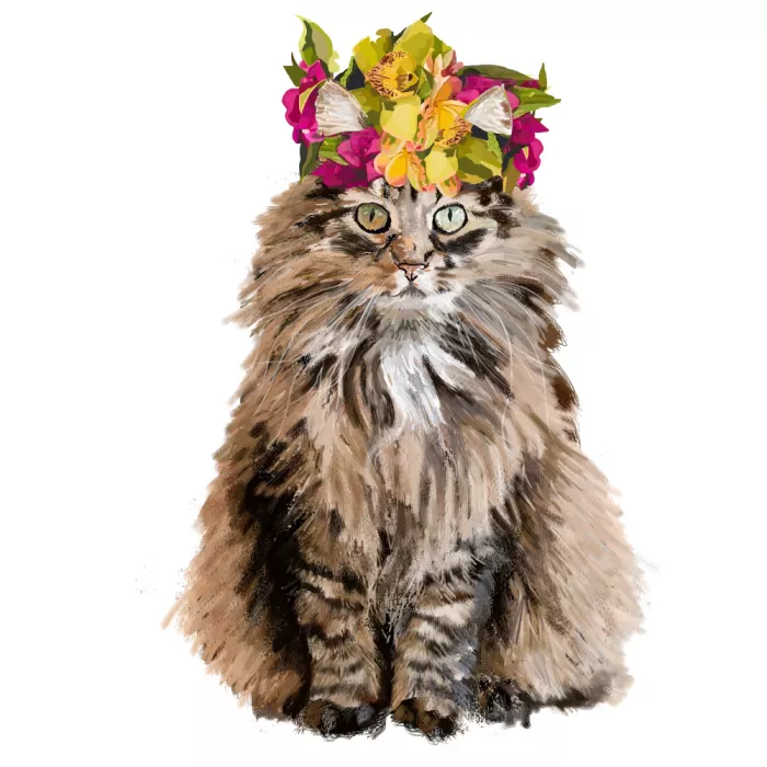 Rakos, Lynnda: Cat with Flower Crown