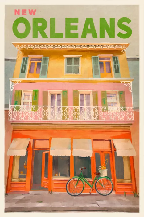 Ginger, Whiskey The: Cartel de viaje vintage New Orleans Louisiana