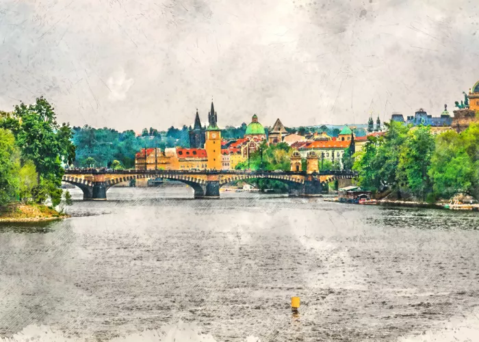 Jaszke, Justyna: Praga República Checa Pintura en Acuarela Arte Urbano (2)