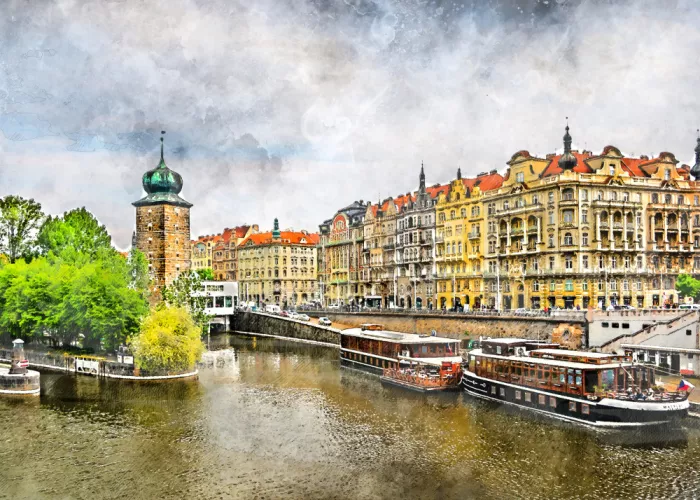 Jaszke, Justyna: Prague Czechia Watercolor Painting City Art (9)